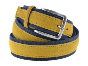 Cintura tela e camoscio gialla e blu 2016