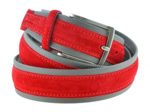 Cintura tela e camoscio rossa e grigia 2016