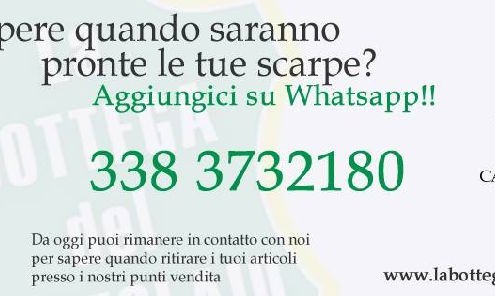la bottega del calzolaio e su whatsapp