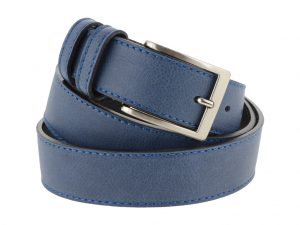 Cintura uomo in cuoio casual blu